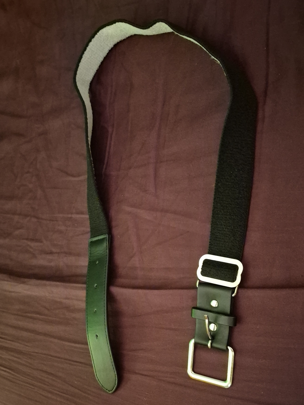 Men's Black Adjustable Crossbody Bag Strap with Silver Hardware